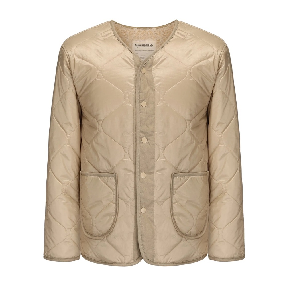 NWOT Australia Luxe Collective Beige Quilted Puffer Jacket